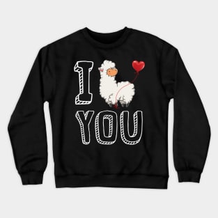 I Love You Llama Valentine Crewneck Sweatshirt